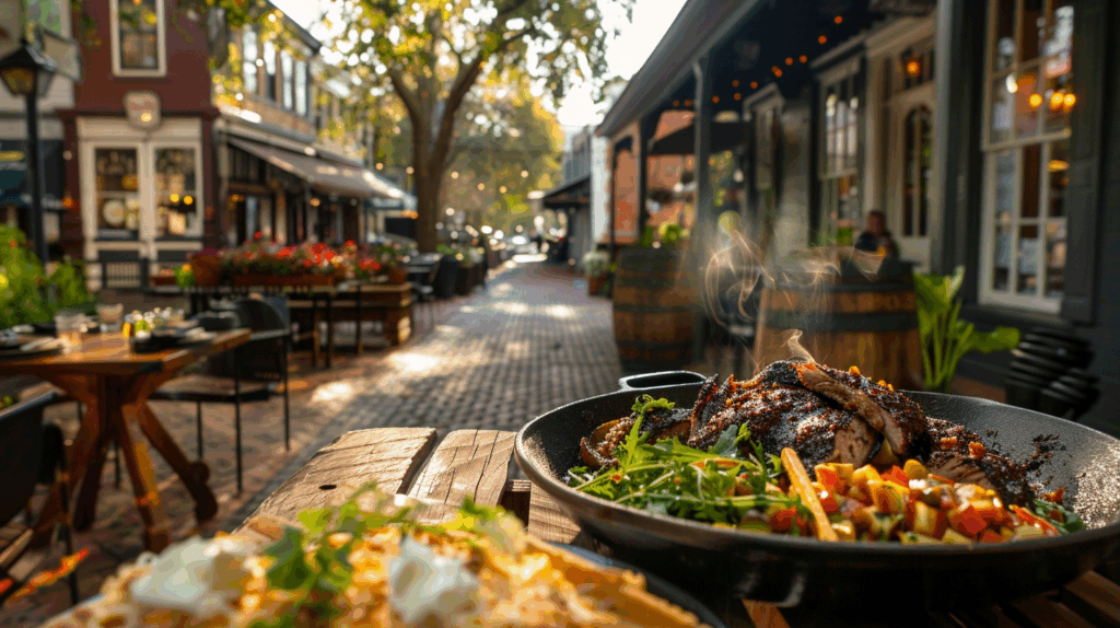 A Charming Small Town Street Lined With Cozy Cafes 1024x574