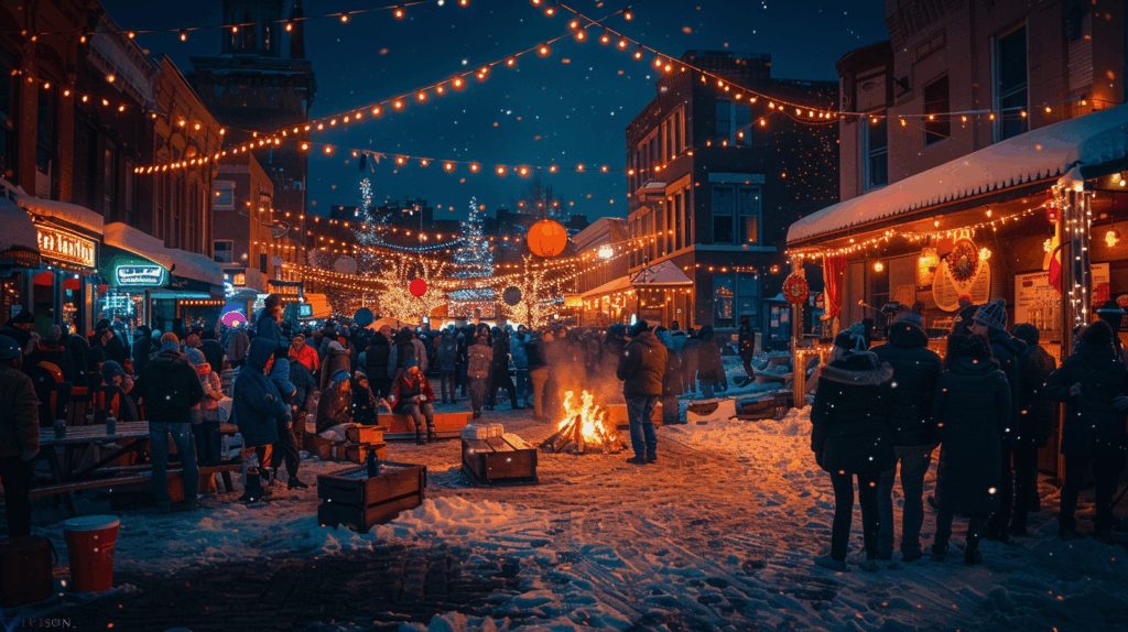 Best Small-Town Festivals You’ve Never Heard Of A Lively Nighttime Winter Festival Scene In A Smal 1024x574