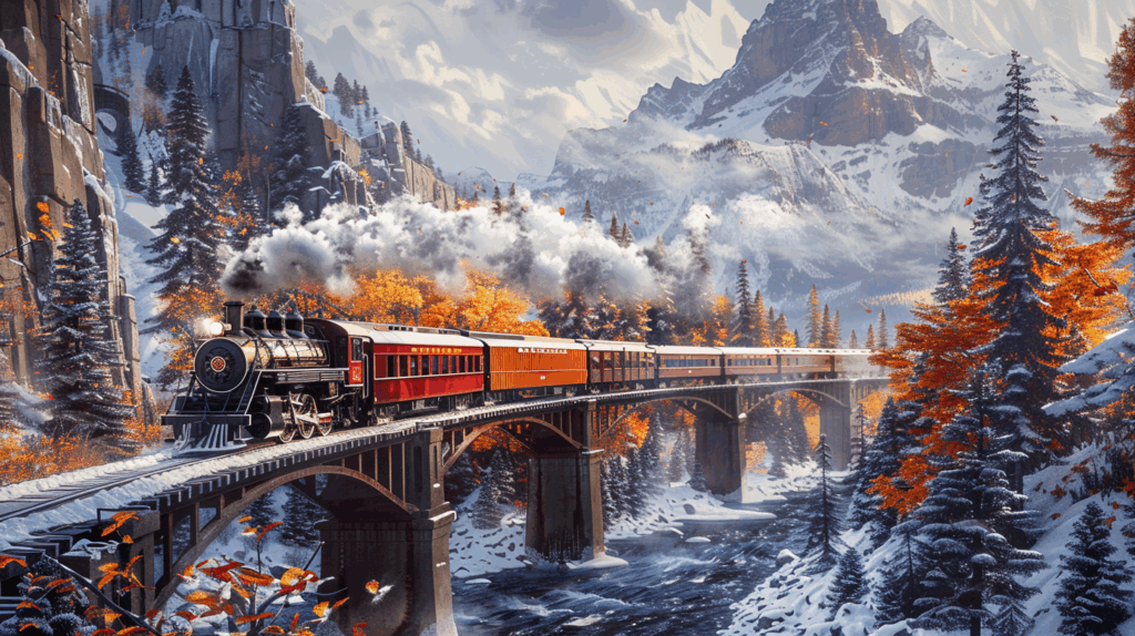 America’s Most Scenic Train Journeys You Need to Experience A Sleek Passenger Train Winding Through The Rocky 1024x574