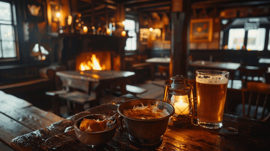 The Dimly Lit Interior Of An Old Colonial Tavern 1024x574