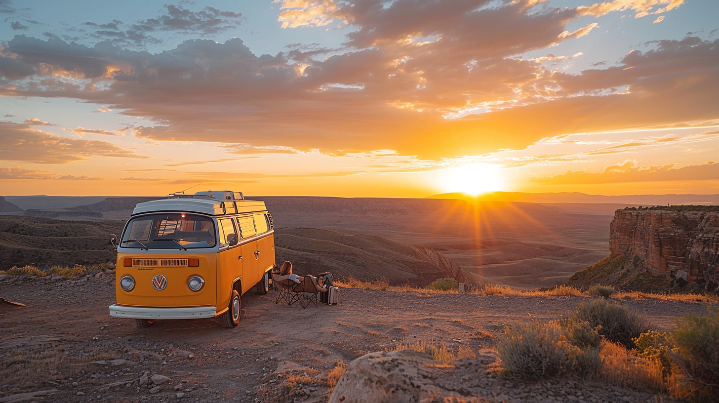 Chasedaddytv A Classic Vintage Camper Van Parked At A Scenic Ov B696b635 B8d2 414a 8375 168e71c4bf48
